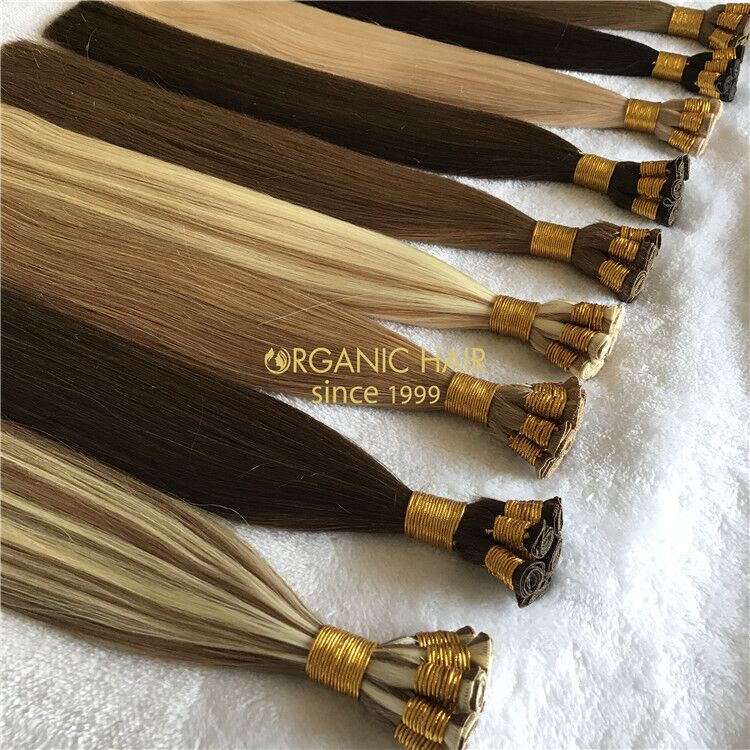 Customized popular color human hand tied wefts X217